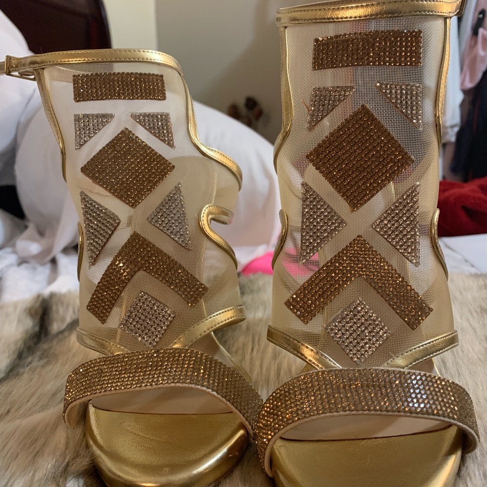 Gold color heels